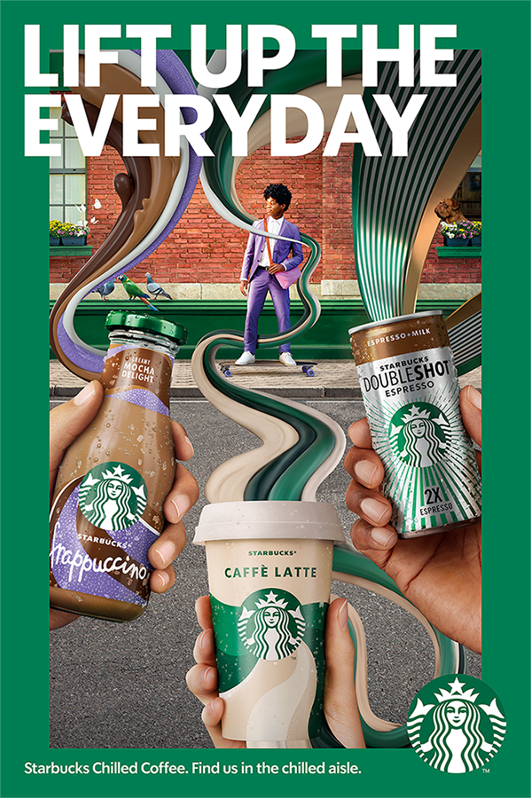 Image of people holding starbucks products